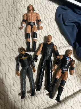 WWE Action Figure Lot - Black and Flesh Tones